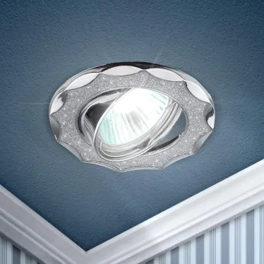 Светильник декор звезда со стеклянной крошкой MR16,12V/220V, 50W,хром/серебряны DK17 CH/SH SL