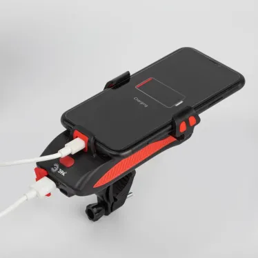 Велосипедный фонарь светодиодный VA-802 аккумуляторный powerbank сигнал держатель для телефона 5W