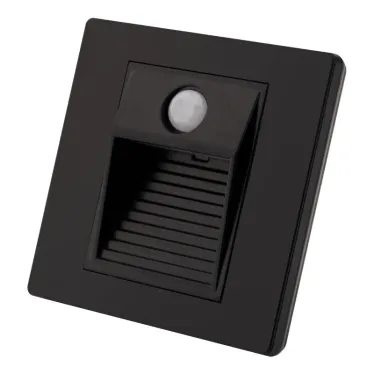 Светильник встраиваемый в стену с датчиком движения IP20 LED 3000 К 1 Вт черн. пластик DENKIRS DK1020-BK