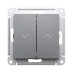                  ATLASDESIGN 2-клавишный ВЫКЛЮЧАТЕЛЬ ЖАЛЮЗИ, 10А, мех., СТАЛЬ
               