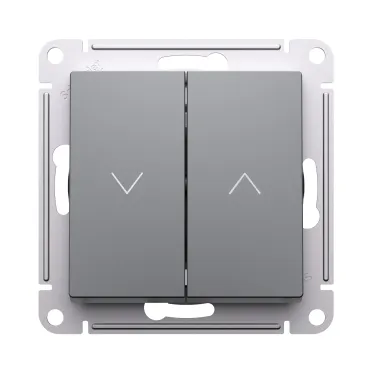 ATLASDESIGN 2-клавишный ВЫКЛЮЧАТЕЛЬ ЖАЛЮЗИ, 10А, мех., СТАЛЬ