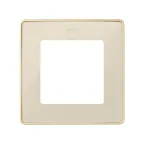 Рамка 1 пост слоновая кость/основание шампань