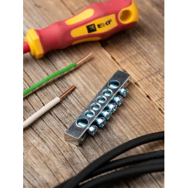 Шина PEN ноль-земля (6x9мм) 6 отв. цинк крепеж по краям