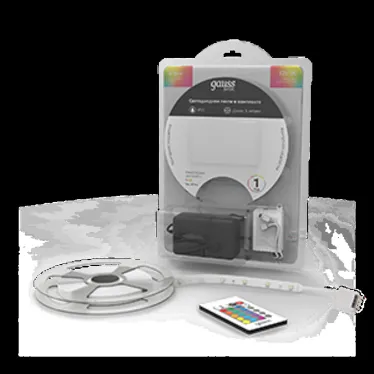 Лента светодиодная LED 5050/30-SMD 6 Вт/м 390 лм/м RGB DC 12В IP20 10мм комплект лента и драйвер (блистер 5м) Basic Gauss