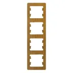 GLOSSA Рамка 4 поста вертикальная дуб