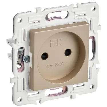 SKANDY Розетка без заземления с защитными шторками 10А SK-R01Sa песочный IEK