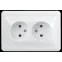 Розетка РС12-2-ВБ двухместная без заземляющего контакта без защитных шторок 10А ВЕГА белый