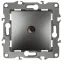 Розетка TV проходная, Эра12, графит, 12-3102-12