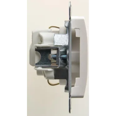 GLOSSA Розетка с заземлением перламутр в рамку