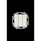 15 Выключатель трехклавишный 10А 250В винтовой зажим слоновая кость