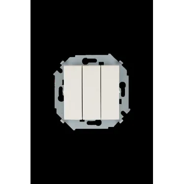 15 Выключатель трехклавишный 10А 250В винтовой зажим слоновая кость