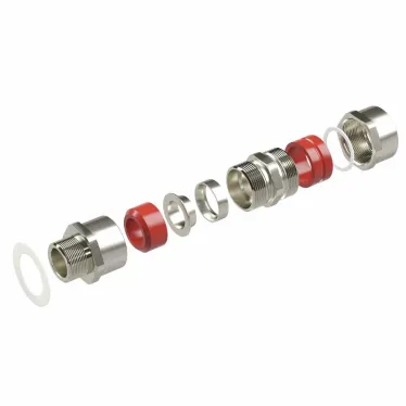 Взрывозащищенный кабельный ввод серии КА для бронированного кабеля М25х1,5 d:11,8-18мм D:15-25мм. Никелированная латунь IP66/IP68