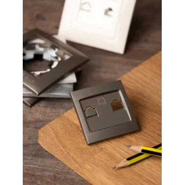 Валенсия лицевая панель розетки RJ-45 1-местная кашемир