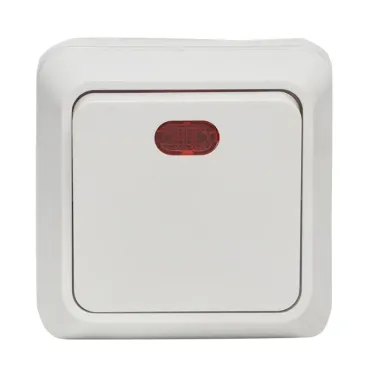 Рим Выключатель одноклавишный с индикатором 10А белый