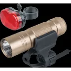 Фонарь светодиодный NPT-B04-5AAA 1LED 1Вт+4LED 0.3Вт велосипедный набор металл+пластик