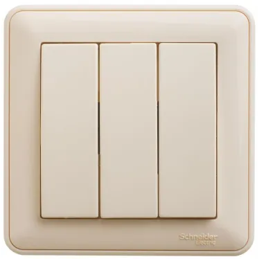 W59 Выключатель трехклавишный, 10АХ, в сборе, слоновая кость