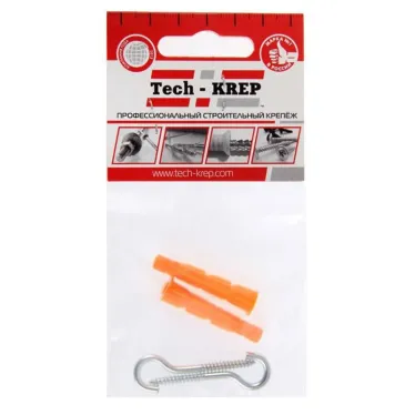 Шуруп-полукольцо 6х60 с полипропропиленовым универсальным дюбелем 10.0х61 (2шт)