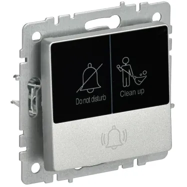 BRITE Кнопка звонка с индикацией для отелей 10А ВС10-1-9-БрА алюминий IEK