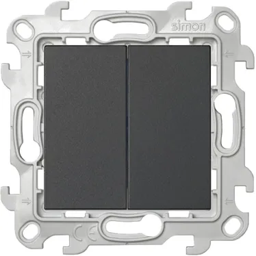 Выключатель двухклавишный, графит