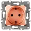 Розетка 2P+E Schuko, 16A-250В, Эра12, медь, 12-2101-14