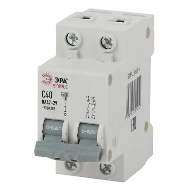 Автоматический выключатель 2P 40А (C) 4,5кА ВА 47-29 (6/90/1800) SIMPLE-mod-16