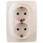 Розетка 2X2P+E Schuko, 16А-250В, б.л., Эра12, слоновая кость, 12-2006-02