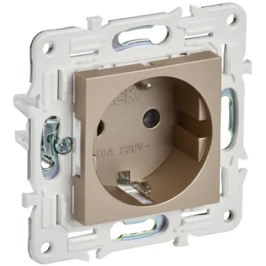SKANDY Розетка с заземлением без защитных шторок 16А SK-R05Sh шампань IEK