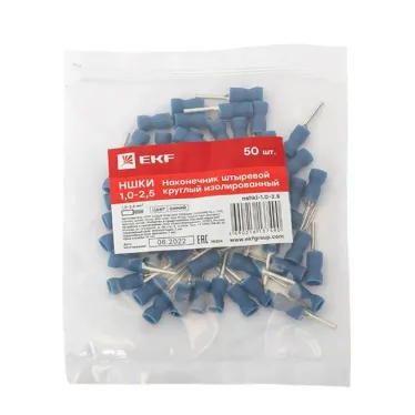 Наконечник штыревой круглый изолированный НШКИ 1.0-2.5 (уп.50шт) PROxima