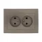 Валенсия лицевая панель розетка 2-местной б/з 10А кашемир с защ. штор.