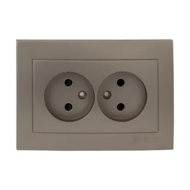 Валенсия лицевая панель розетка 2-местной б/з 10А кашемир с защ. штор.