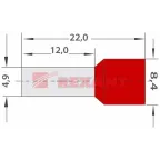 Наконечник штыревой втулочный изолир F-12 мм 10 кв мм (НШВи 10-12) красный, REXANT
