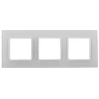 Рамка для розеток и выключателей Elegance 14-5103-01 на 3 поста, стекло, Эра Elegance, белый+белый