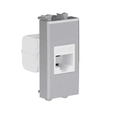 Avanti Компьютерная розетка RJ-45 без шторки модульная, кат.5е, "Avanti", Закаленная сталь, 1 модуль