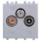                  Avanti Розетка TV-FM-SAT модульная закаленная сталь 2 модуля
               