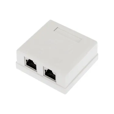 Розетка компьютерная внешняя 2-порта RJ-45 8P8C FTP экранированная кат6,