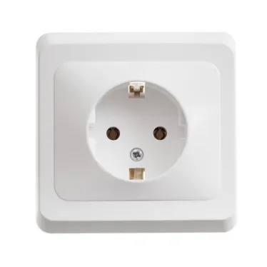 ЭТЮД Розетка скрытая с заземлением без шторок белая