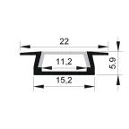 Профиль к LED ленте PAL 2206 врезной анодированный (2м)