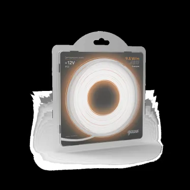 Лента светодиодная LED 2835/120-SMD 9.6 Вт/м 420 лм/м 3000К DC 12В IP66 8мм (блистер 5м) Black Gauss