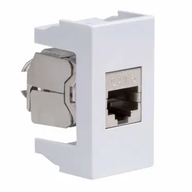 Розетка RJ-45 категория 6 экр Viva 1 модуль серая