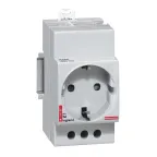 Розетка на DIN-pейку 2K+Т немецкий стандарт 10/16А