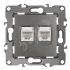                  Розетка информационная двойная 2XRJ45, Эра12, графит, 12-3108-12
               