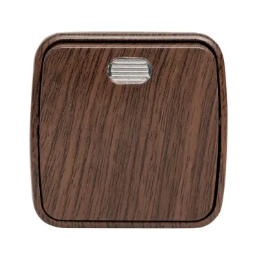 Выключатель 1-клавишный ОП Минск 10А с индикатором темное дерево