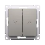                  ATLASDESIGN 2-клавишный ВЫКЛЮЧАТЕЛЬ ЖАЛЮЗИ, 10А, мех., ШАМПАНЬ
               
