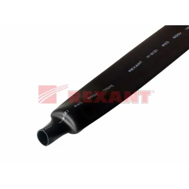 Термоусаживаемая трубка 20,0 10,0 мм, черный, упаковка 10 шт. по 1 м, REXANT