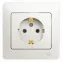 Розетка GLOSSA с заземлением перламутр в сборе