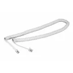 Шнур телефонный, витой трубочный RJ-10, 4P-4C, длина 7 метров, белый,