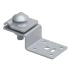 Соединитель-опора с отверстием для крепления прутка 6-10 мм на металлоконструкциях. Материал - горячеоцинкованная сталь.