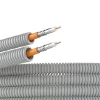 Электротруба ПВХ гибкая гофрированная д.20мм цвет серый с кабелем SAT нг(А)-HF 100м