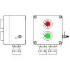 Взрывозащищенный пост управления из полиэстера CPE-Р-03 -(1xP1G(11) -1xP1R(11)) - 2x6018AASBKGM2SB(C)1Ex d e IIC T6 Gb / Ex tb IIIC T80°C Db IP66