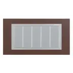 Рамка с суппортом на 8 узких модулей, S82C, венге - алюминий (дерево)